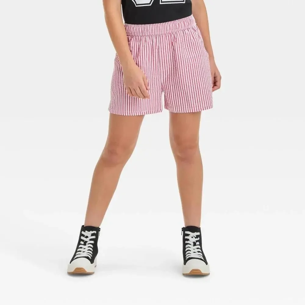 161 Art Class Girls'‎ Red Striped Boxer Shorts (XL)